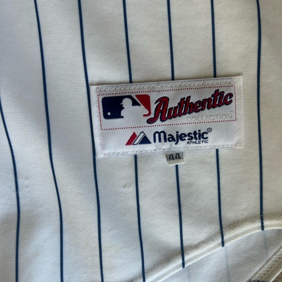 Majestic Baseball Jersey Mens 44 Chicago Cubs Pinstripe Mark Prior #22 White - Picture 3 of 7